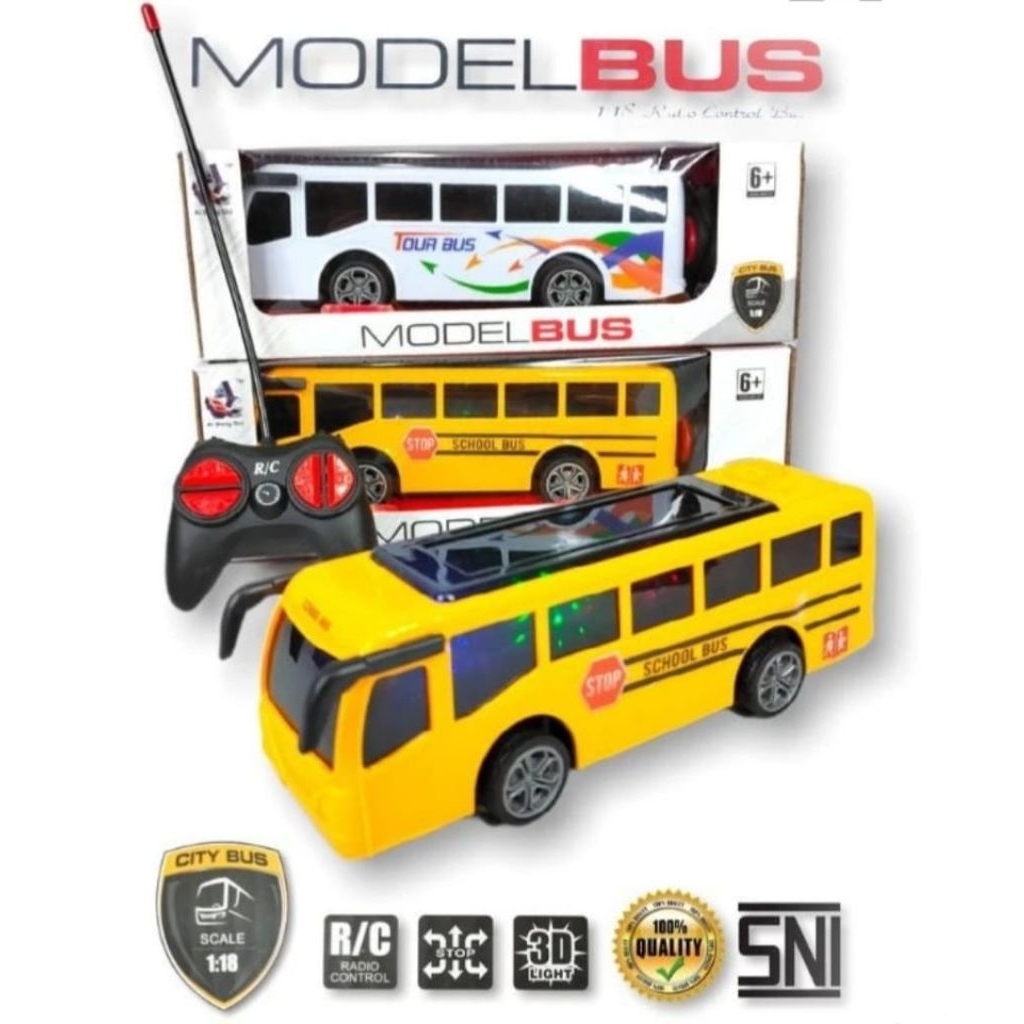 RC Bus Sekolah & Bus Travel/ Bus Remote Control Skala 1:18