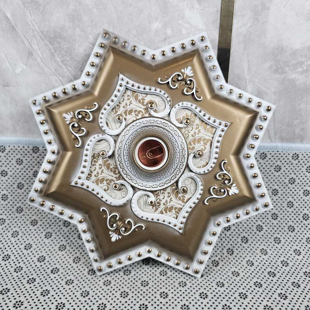 Fitting Lampu Ornamen 30X30 / Fitting Lampu Aksesoris Plafon / Fitting Lampu Ornamen Plafon PVC