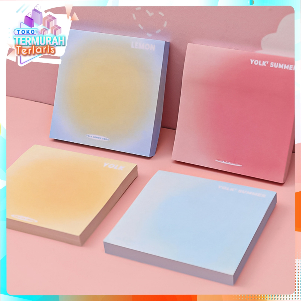 

TTT Sticky Notes Gradasi Lucu Polos 50 Lembar Memo Tempel Gradasi Warna-Warni 50Lembar Tempelan Kertas Catatan Memo Bookmark Notepad Alat Tulis Kantor Sekolah TTT