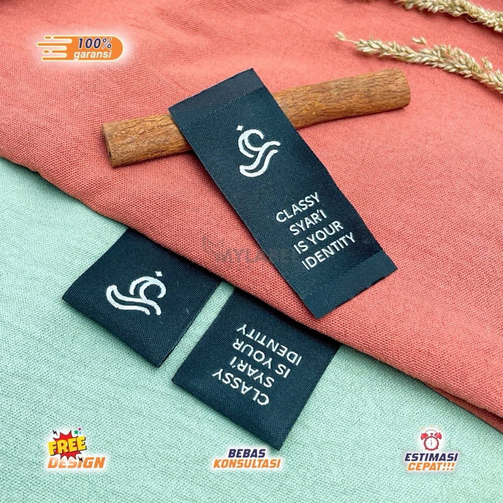 Mylabel Woven slip / Woven damask / Woven label / Label rajut / Label baju / Label pouch / Label Cus
