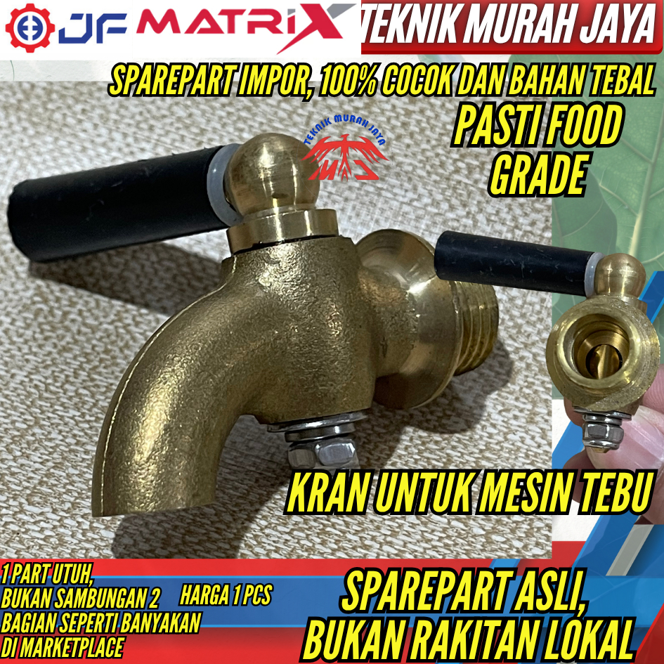 JF Suku Cadang ASLI Kran Mesin Tebu Keran Water Tap Mesin Giling Peras Tebu Sugar Cane Juice Extract