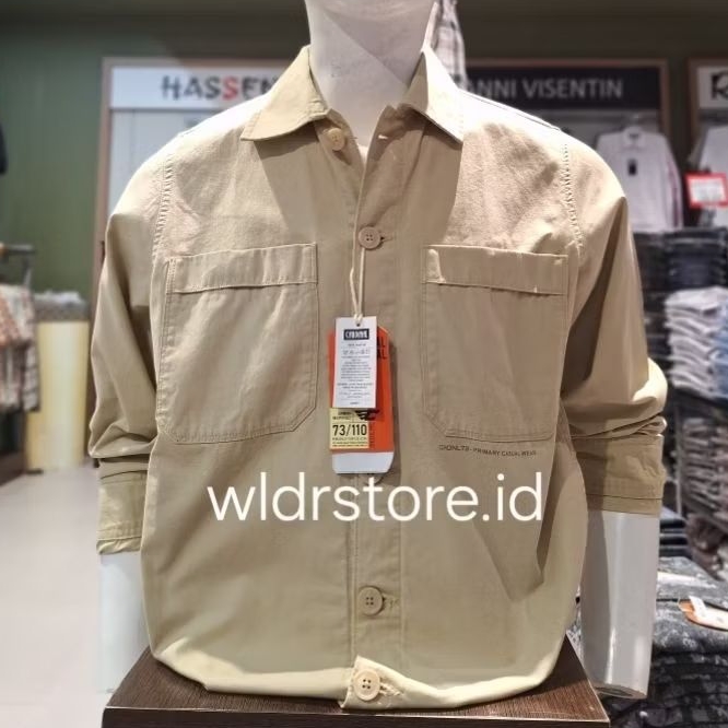 KEMEJA JAKET PRIA BRAND CARDINAL ORIGINAL EALAR00025 CREAM REDISH