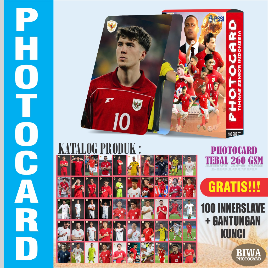 Photocard Timnas Indonesia Senior Terbaru Bonus Innerslave - Biwa Photocard