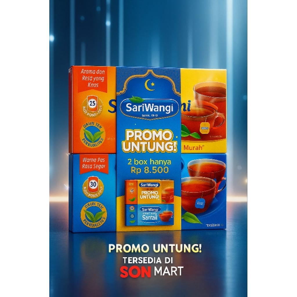 

Promo Teh Celup SariWangi 2 Box (25s + 30s) Total 55 Kantong – Cuma Rp8.500!