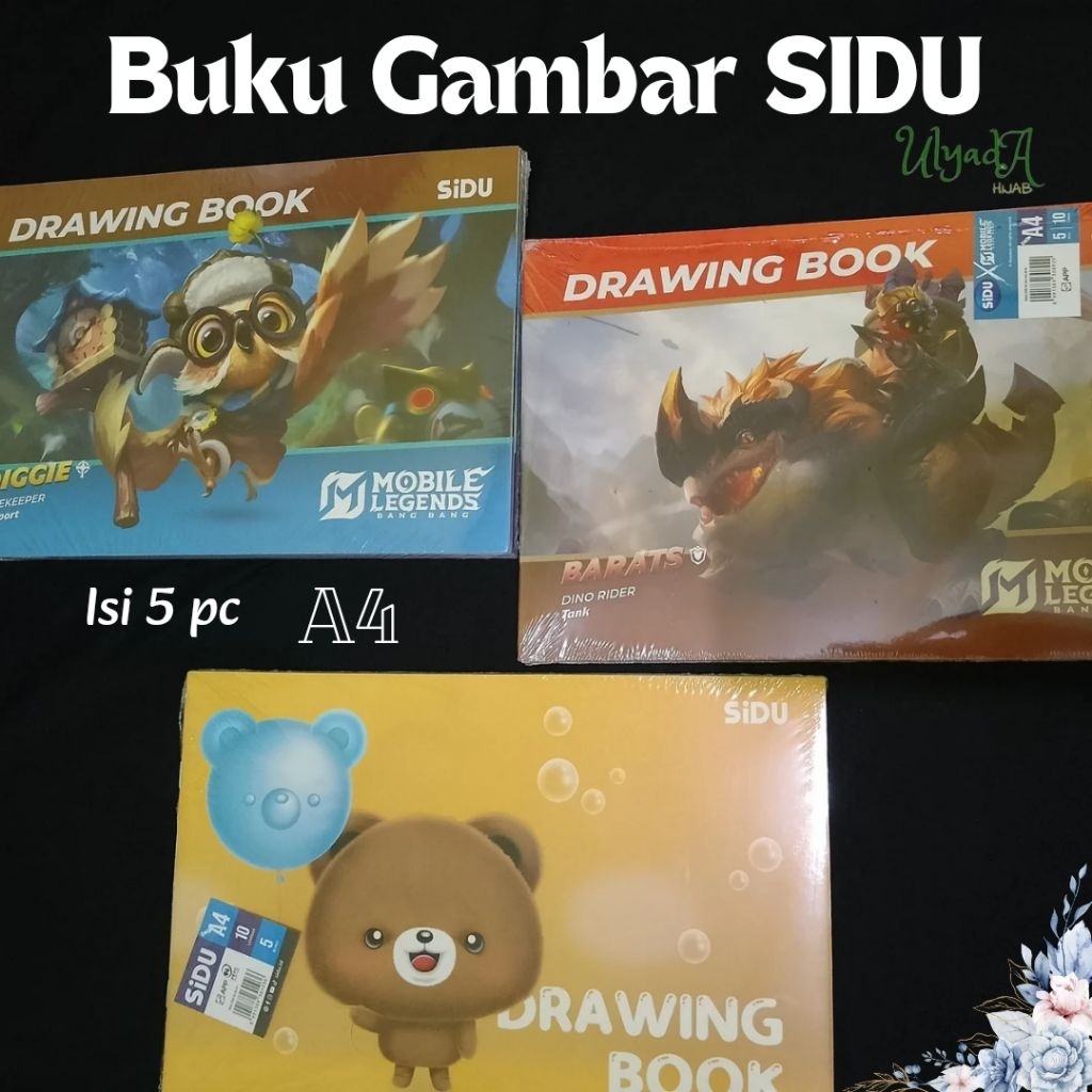 

Buku Gambar Sidu A4 Isi 5 pcs 10 lembar Tebal Motif Karakter Anak mobile legend dan beruang