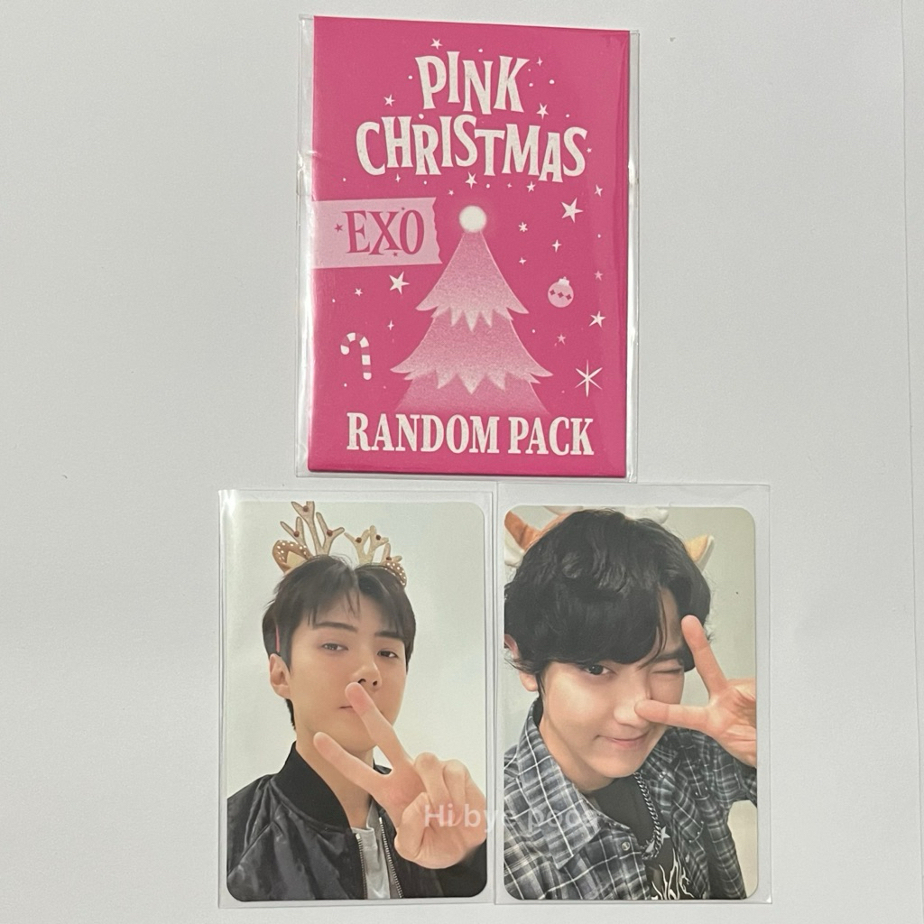 Photocard official Pink Christmas Sehun Chanyeol Exo 2023 Tc pc Pink christmas Exo sehun chanyeol ky