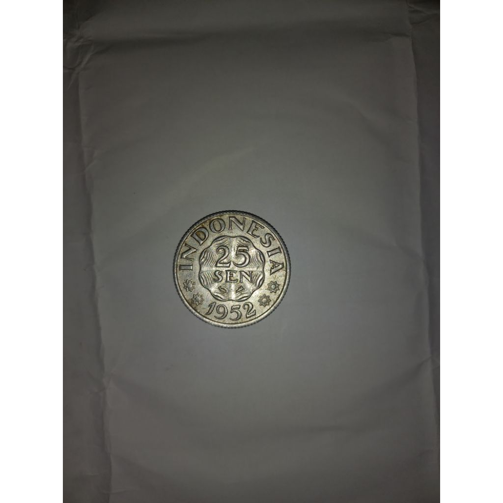 uang kuno 25 sen rupiah Indonesia 1952