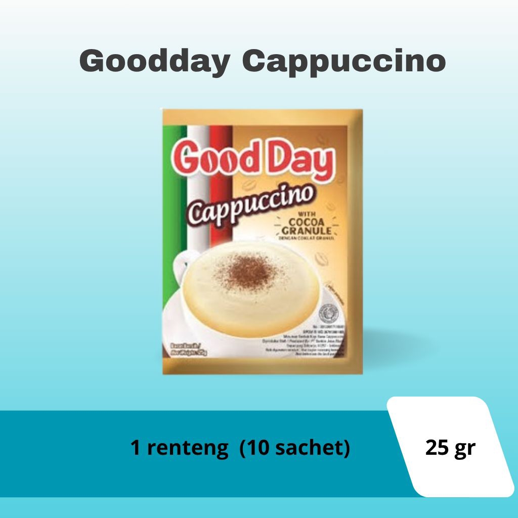 

good day cappuccino 1 renteng isi 10 sachet promo grosir 25gr