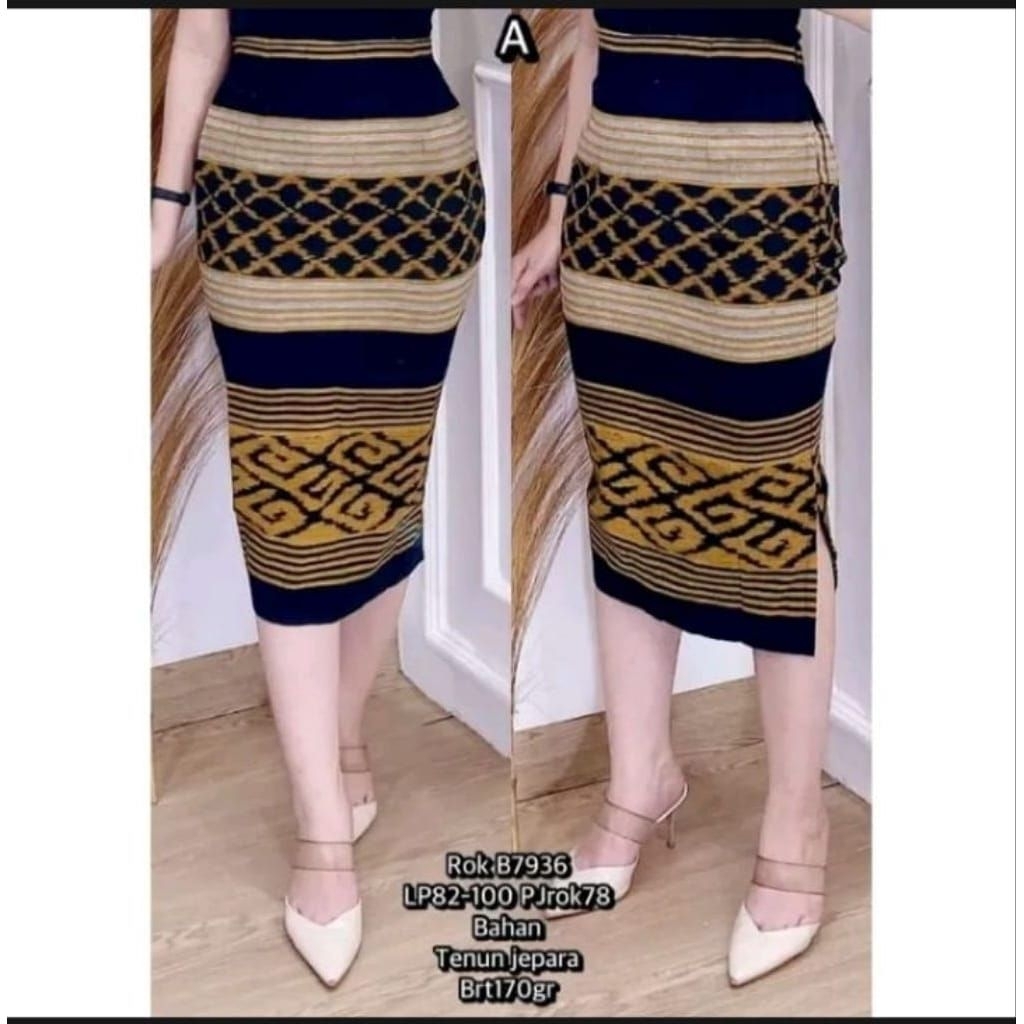 ROK TENUN WANITA ROK SPAN BELAHAN ROK 7/8