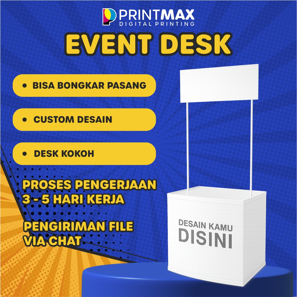 Custom Event Desk Portable / Event Desk Portable / Meja Demo Promosi / Event Desk