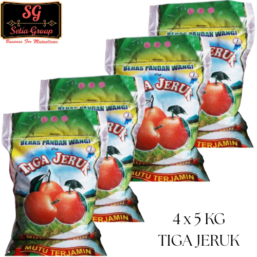 

(4x5 kg) Beras TIGA JERUK Beras Premium Kemasan 5 kg