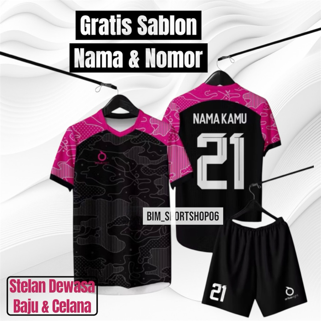 FREE SABLON NAMA NOMOR Jersey Bola Futsal Stelan Dewasa