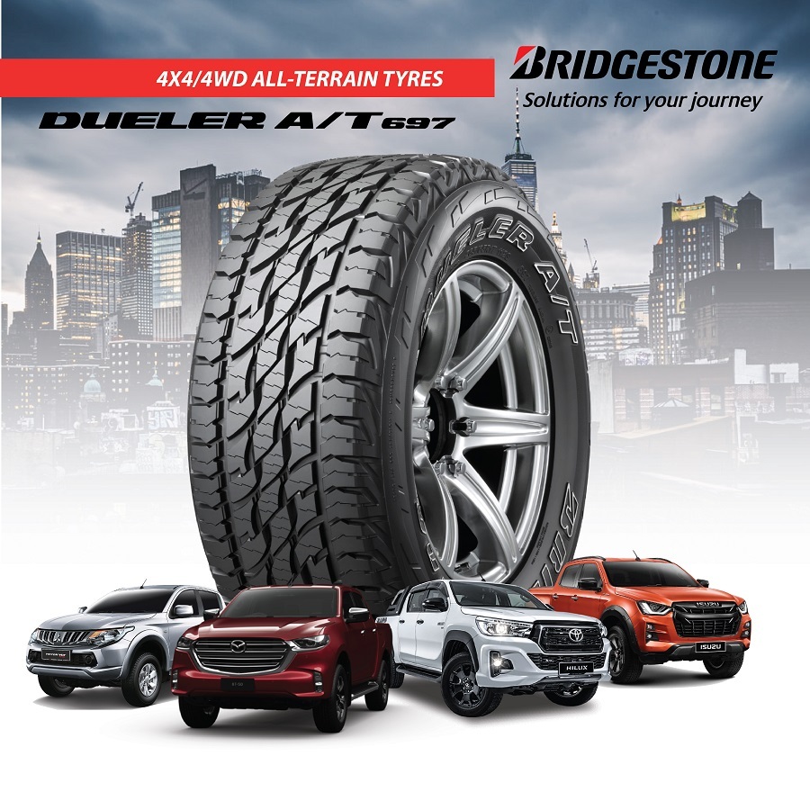 BAN MOBIL TUBELES BERKUALITAS UKURAN 14 BRIDGESTONE DUELER A/T 697 (LVR) 27X850R14 095S