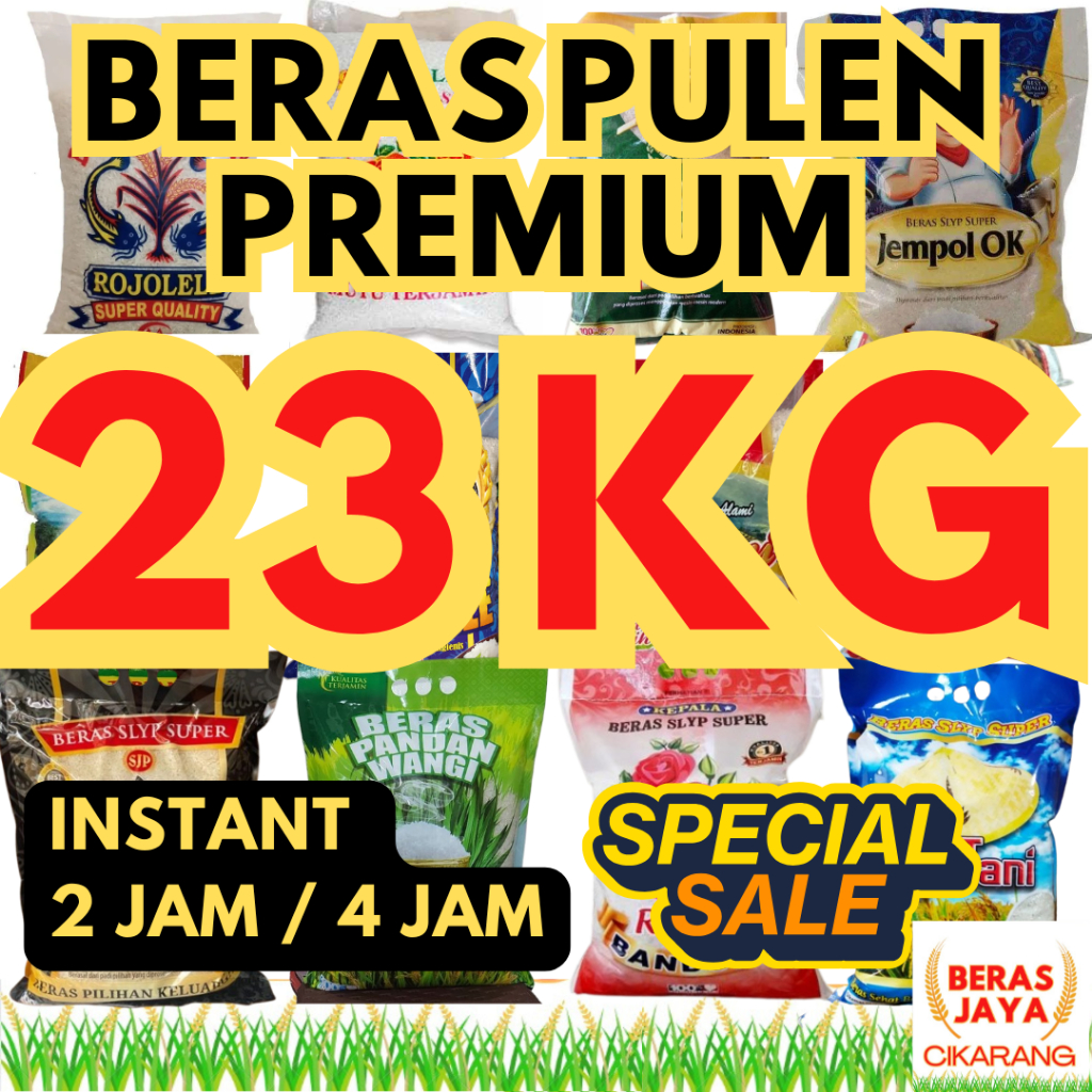 

(SPESIAL SALE SHOPEE!!) Promoo Beras Kualitas Terjamin Bersih Bebas Kutu Super Pulen 23 kg Murah