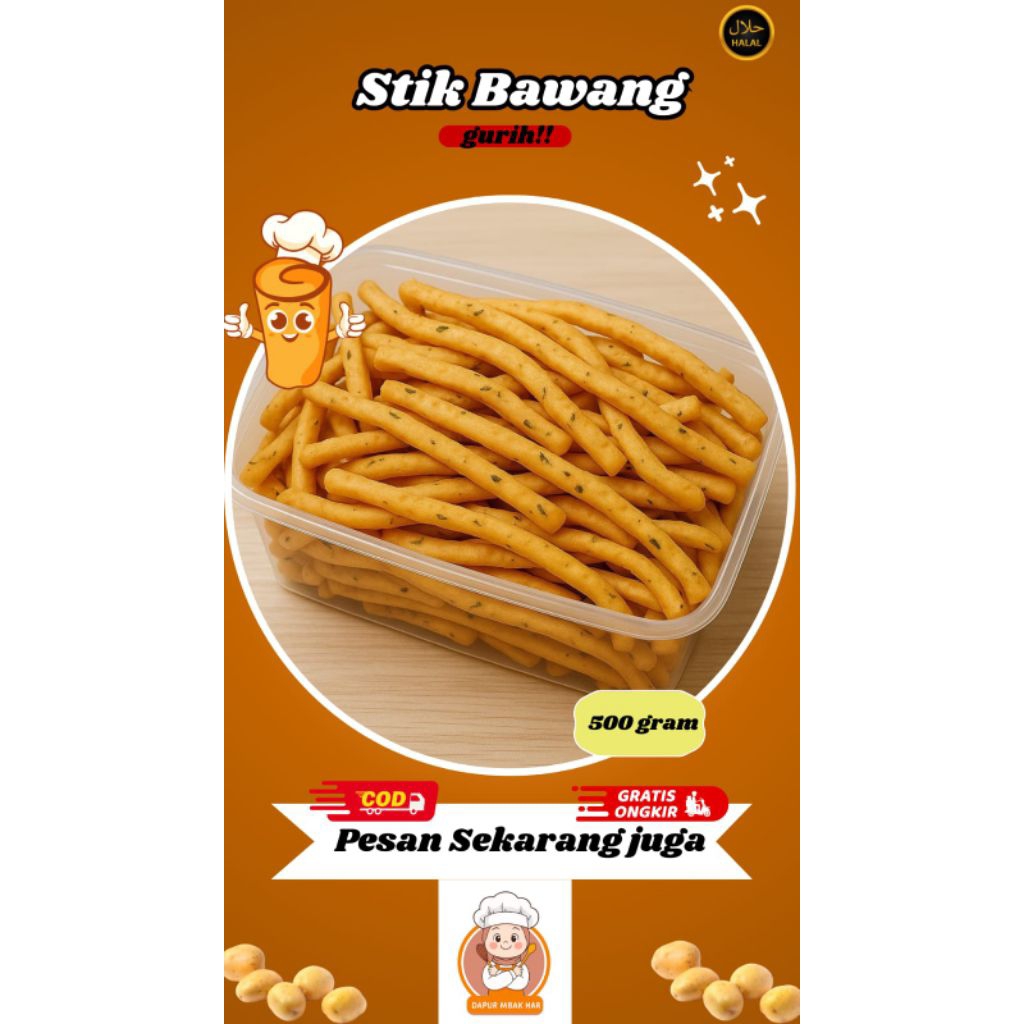 

stik bawang gurih renyah 500gram