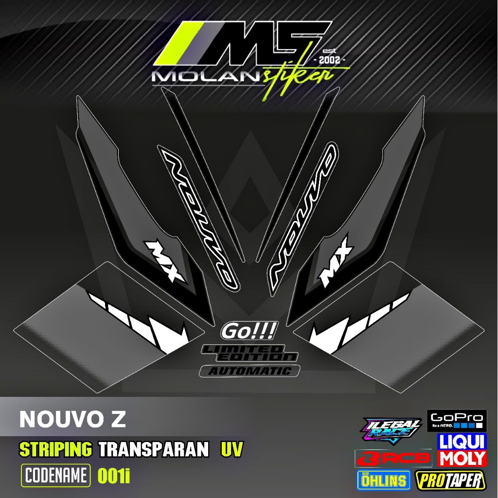 Decal Sticker Striping Variasi Transparan Uv Nouvo Mx Go Nouvo Z Yamaha Nouvo 110 Striping Nouvo Tra