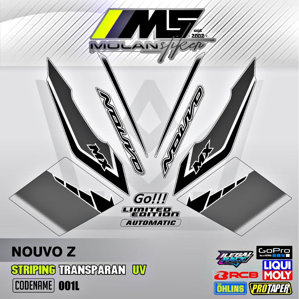 Decal Sticker Striping Variasi Transparan Uv Nouvo Mx Go Nouvo Z Yamaha Nouvo 110 Striping Nouvo Tra