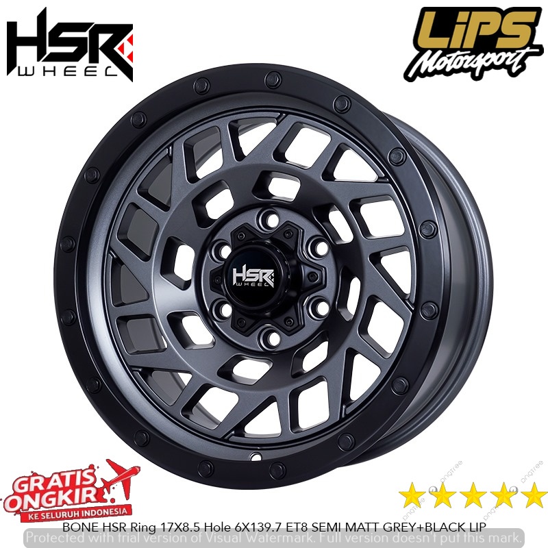 Velg Mobil Offroad Gahar Ring 17 untuk Pajero Fortuner Everest Dmax Hilux Triton |  HSR BONE R17