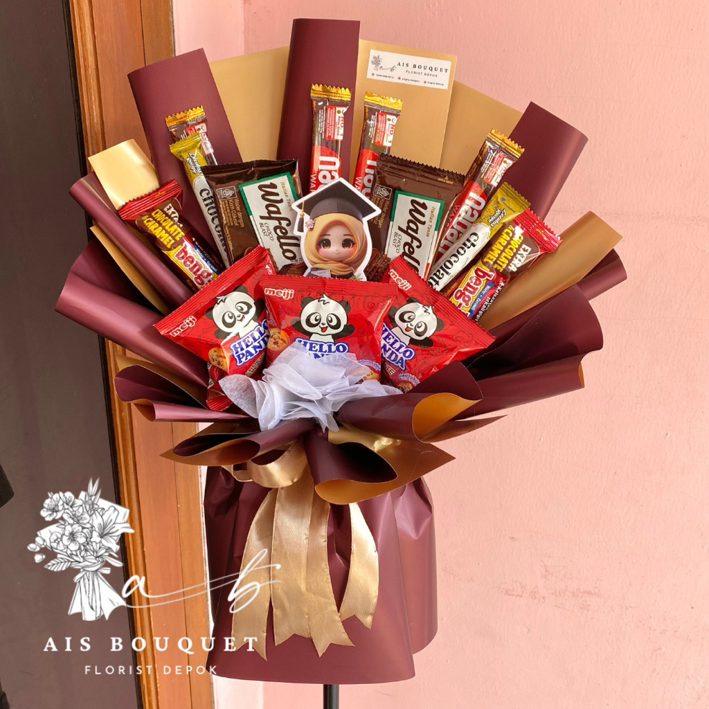 

buket snack wisuda || buket snack graduation || buket bunga || buket topper wisuda || buket jajanan