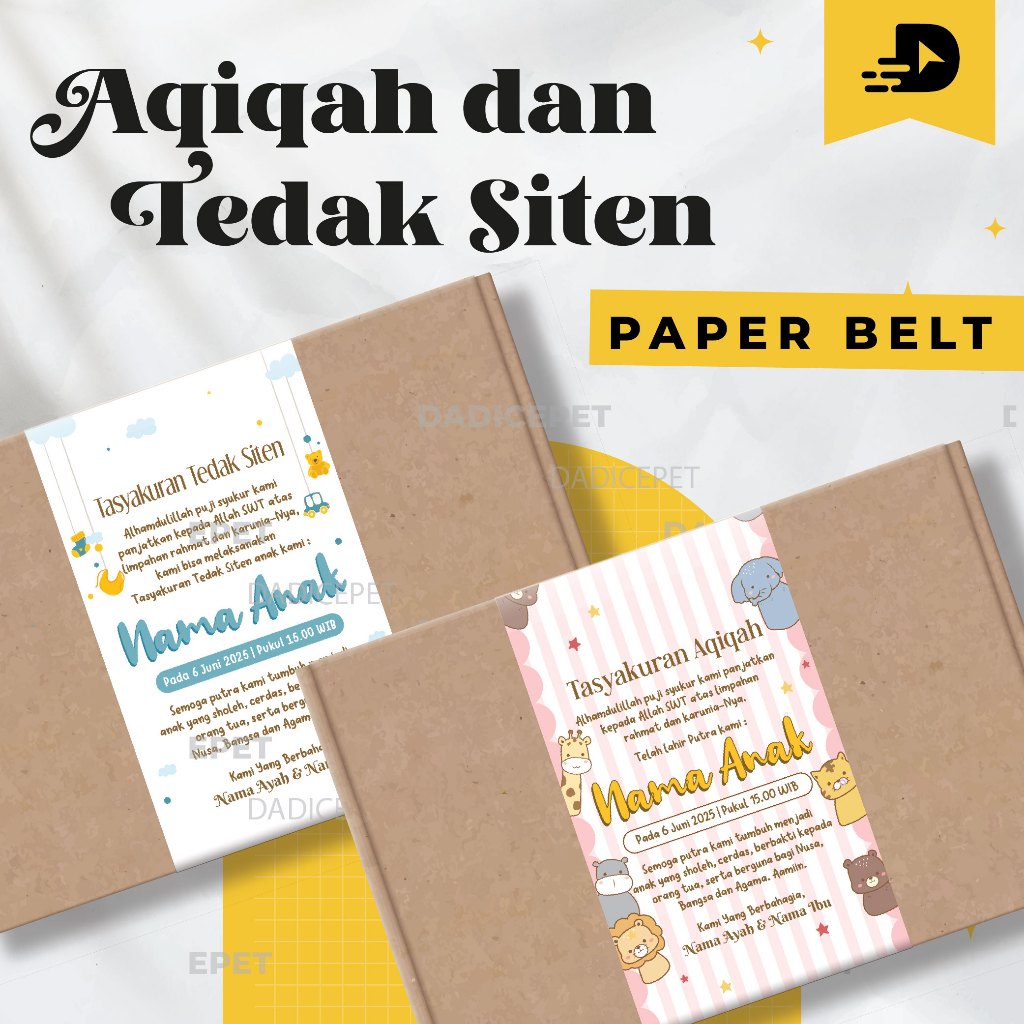 

Paper Belt Tasyakuran Tedak Siten Bayi / Tasyakuran Kelahiran / Tasyakuran Aqiqah / Selapan