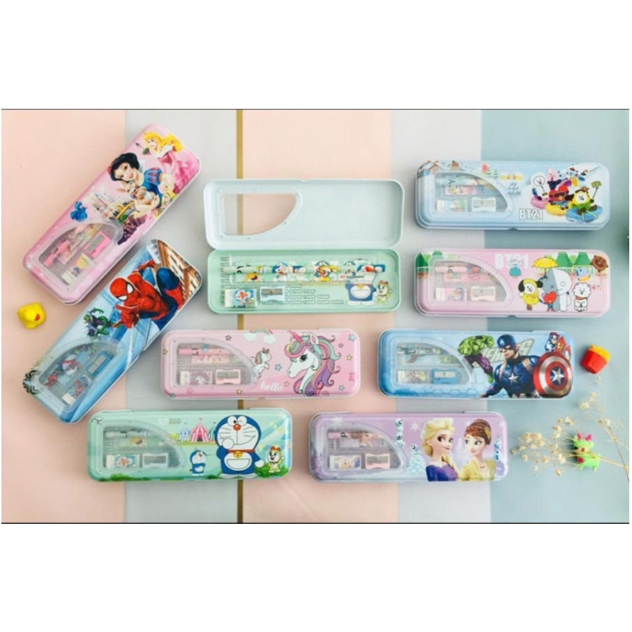 

Kotak Pensil Kaleng Susun Dua + Alat tulis size 21x7x2.5 cm(lpy9915)