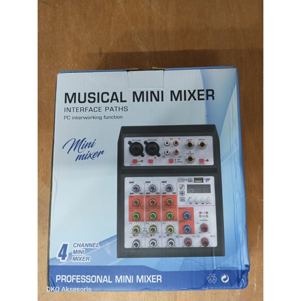 Musical Mini Mixer Profesional 4 Channel