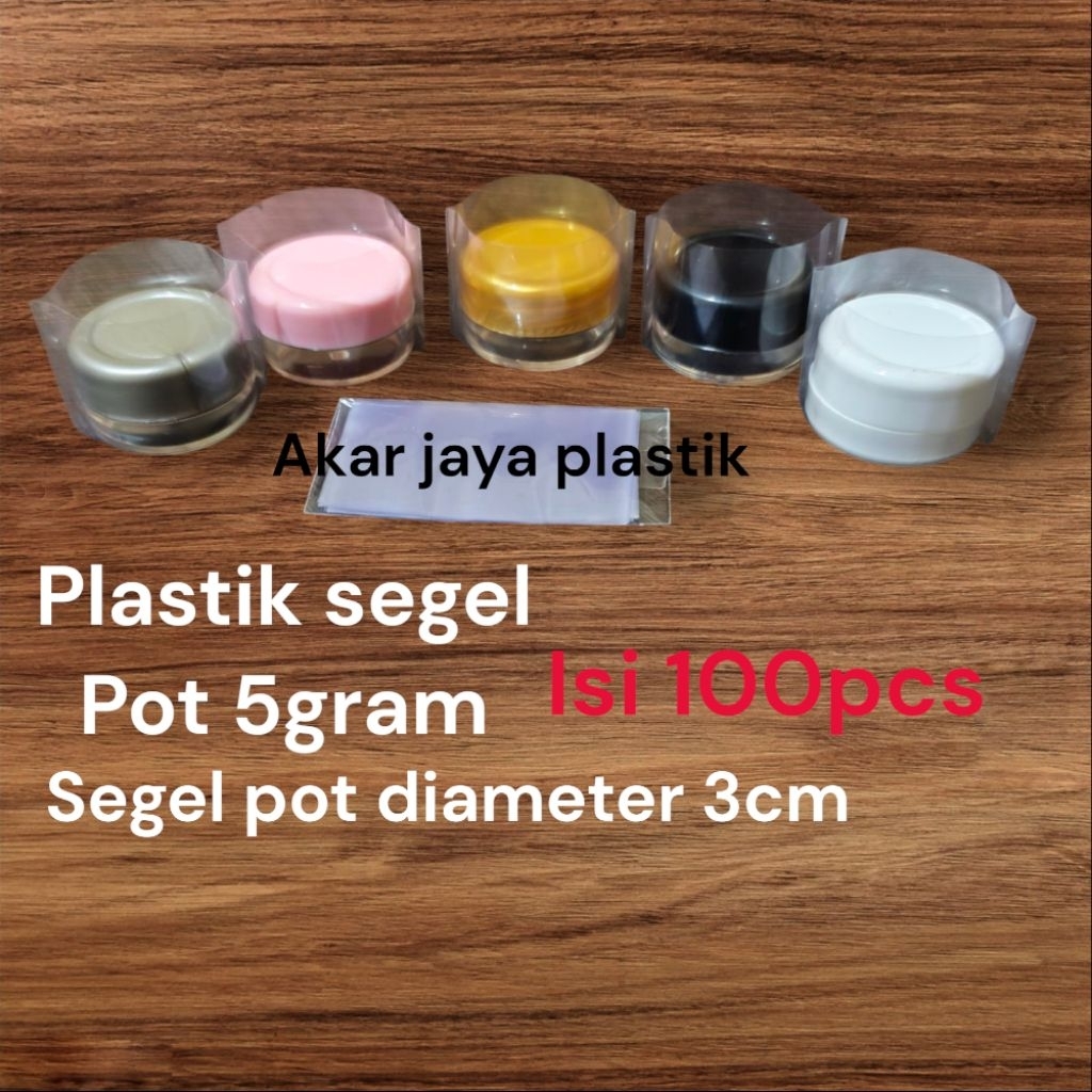 plastik segel pot 5gram diameter pot 3cm isi 100pcs plastik shrink wrap