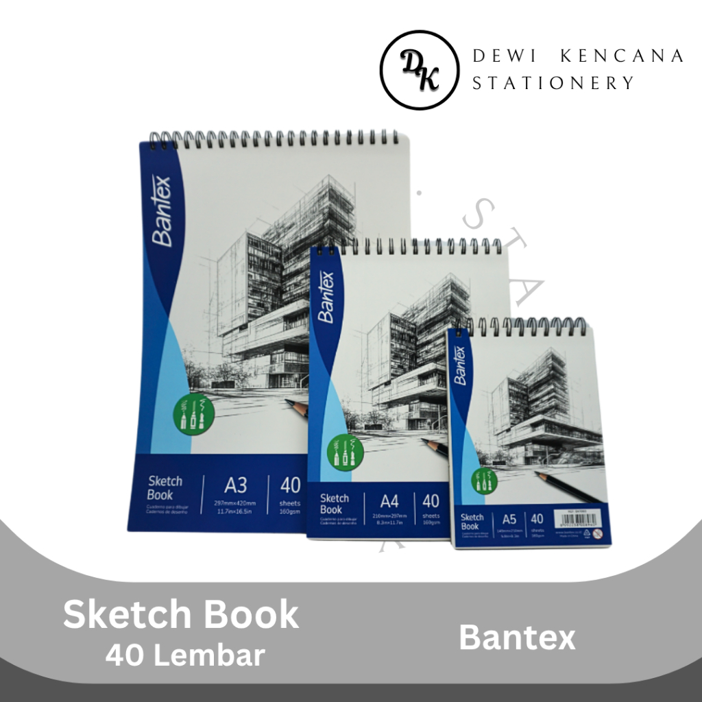 

Bantex Sketch Book / Buku Gambar Sketsa A3 160gr 40 Lembar