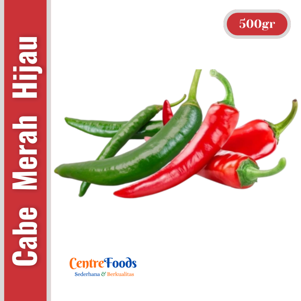 

CABE CAMPUR Cabe Merah Besar + Cabe Hijau Besar - CABAI MIX Cabai Merah Besar & Cabai Hijau Besar | 500gr [ Harga Per BKS ]