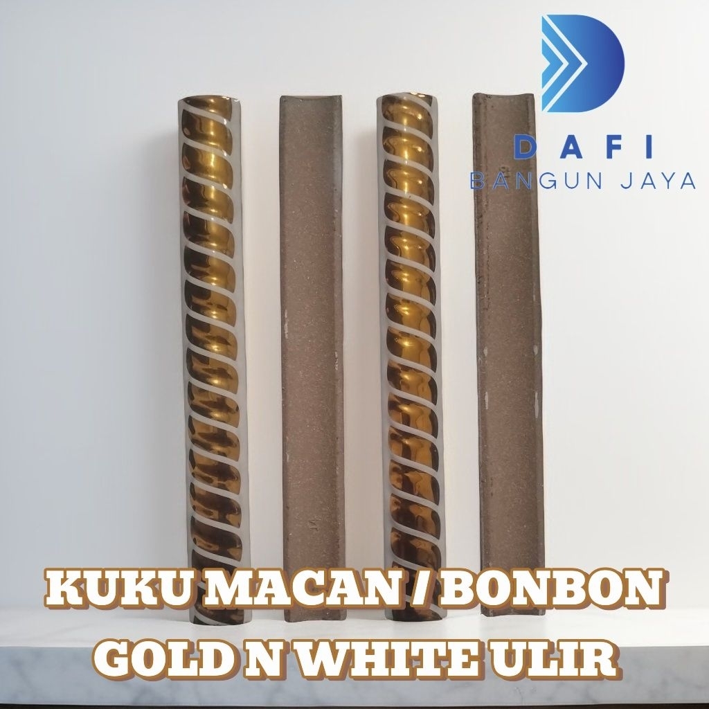 Kuku Macan Premium Gold N White Ulir 20cm / Bon Bon Lis Keramik/granit Lantai/tangga/dapur cantik