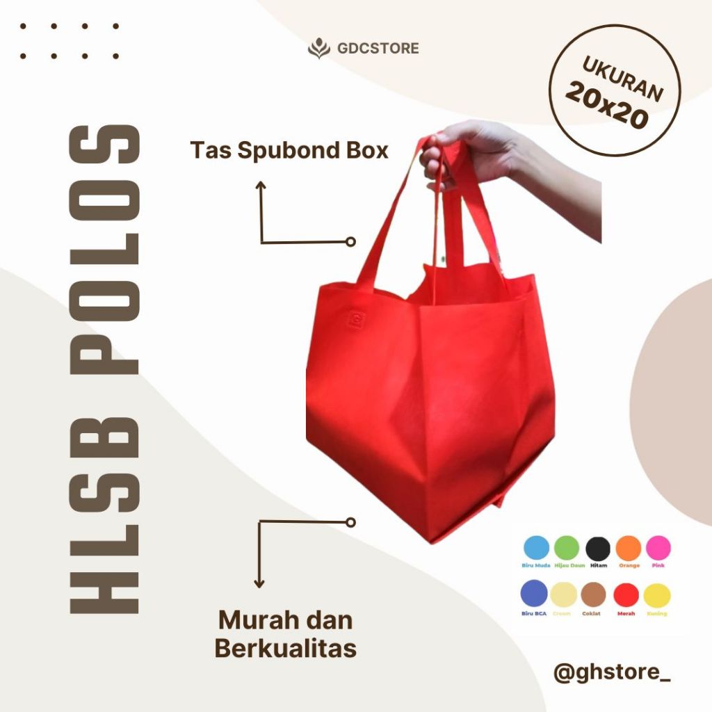 

Tas Spunbond Goodieba Kotak Nasi 20 x 20 Tas Hajatan Lipat Samping Nasi Kotak Murah ( Isi 12Pcs )