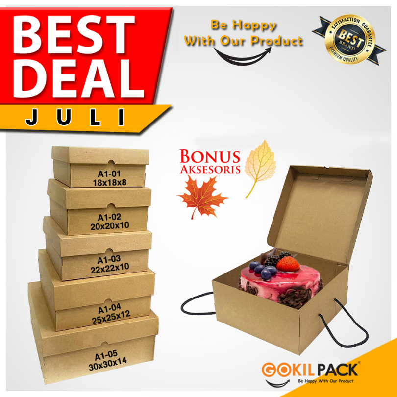 

GOKILPACK - Cake Box Kraft - Kotak Kue Polos Murah - A1-01-05
