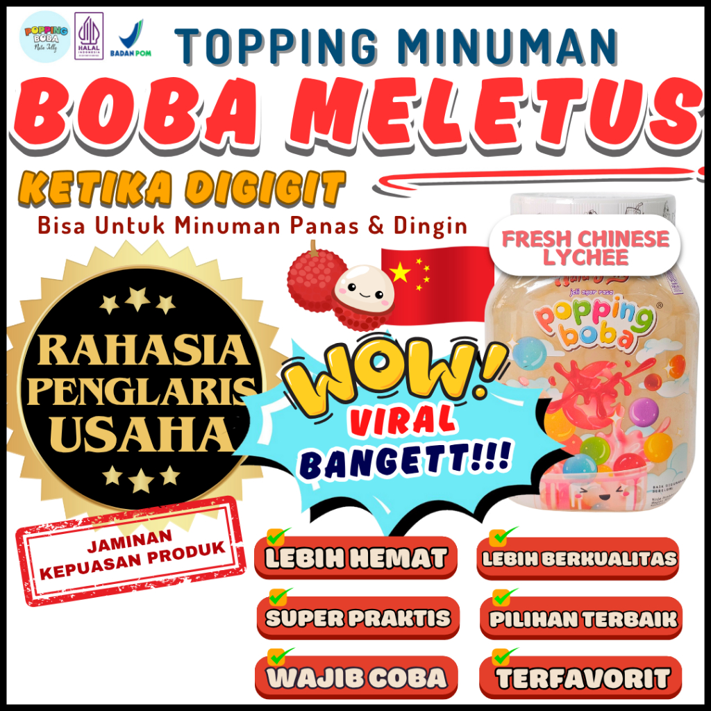 

PoppingBobaMeletusDimulutPelengkap RICHCREME Krimer Creamer Bubuk Powder - Popping Boba 500 Gram | Cocok Untuk Semua Jenis Minuman
