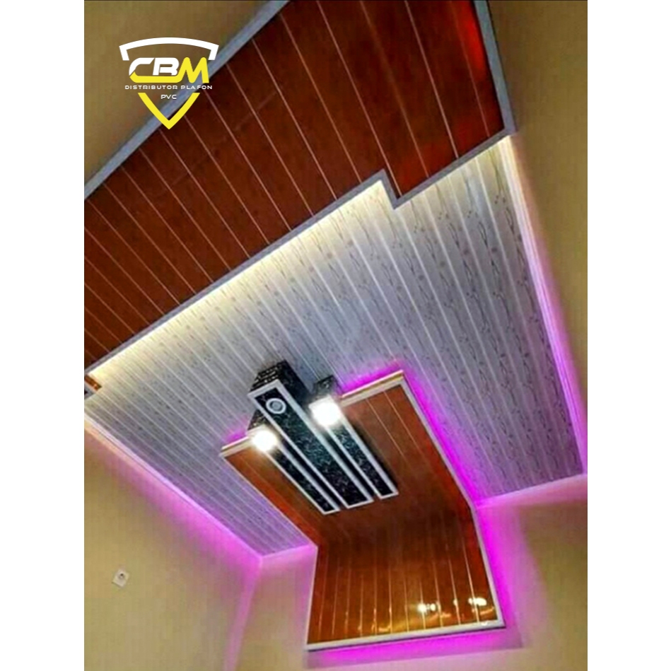 Plafon PVC Coklat serat kayu nat doff BRANDED plavon pvc motif serat kayu nat doff