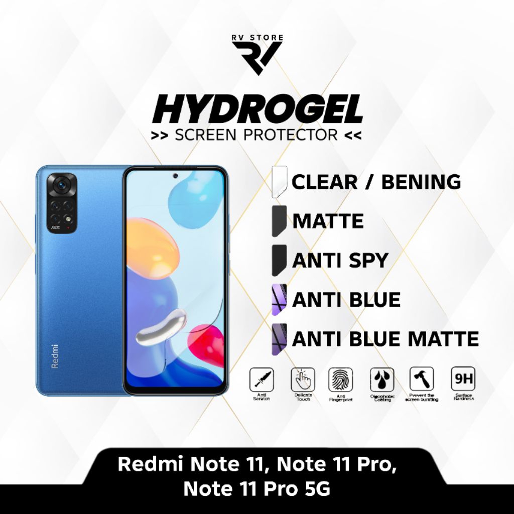Anti Gores Hydrogel Redmi Note 11, Note 11 Pro, Note 11 Pro 5G. 