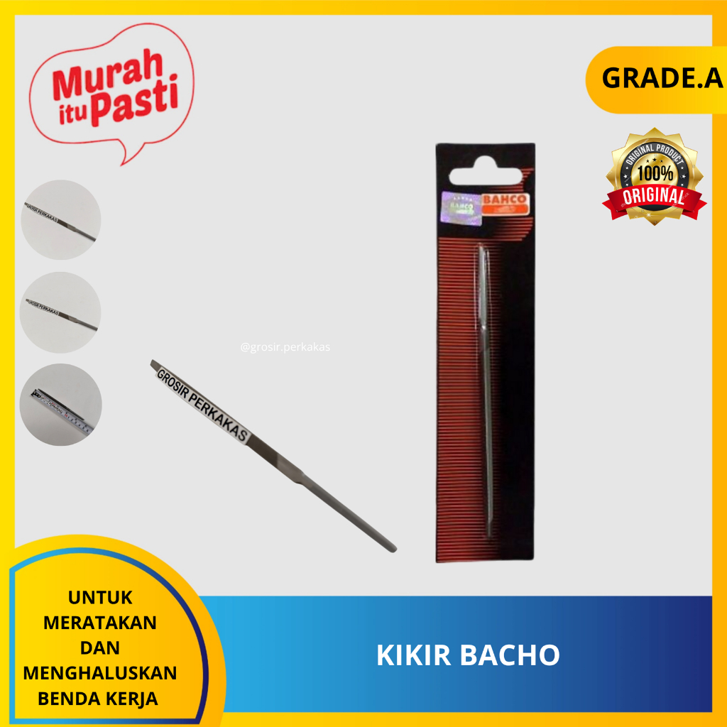 KIKIR BACHO - kikir segitiga bacho, sandflex original 4" inch. kikir gergaji. [A][#KIKIR]