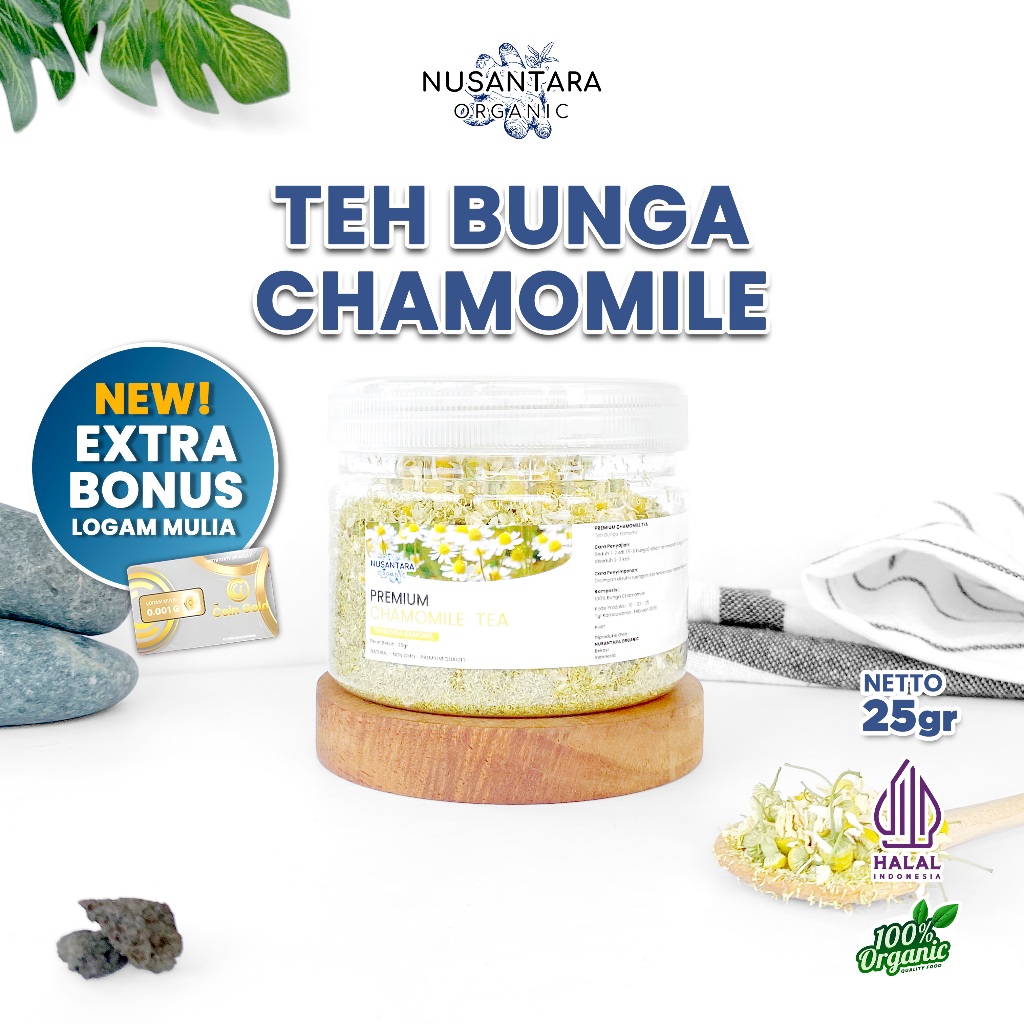 

Nusantara Organic Chamomile Tea Relaksasi Bunga Camomile Herbal Tidur Nyenyak Anti Anxiety 25gr