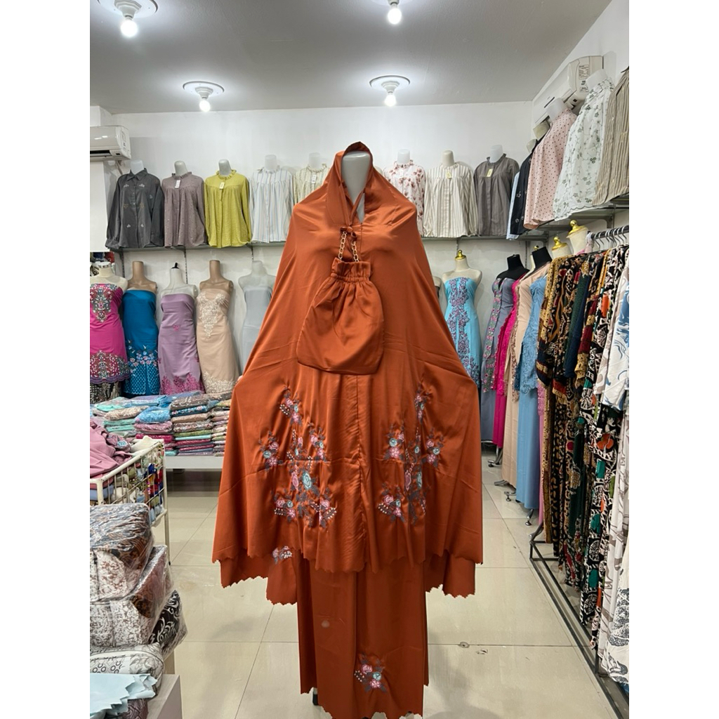 Mukena Sutra Bordir Premium 2in1