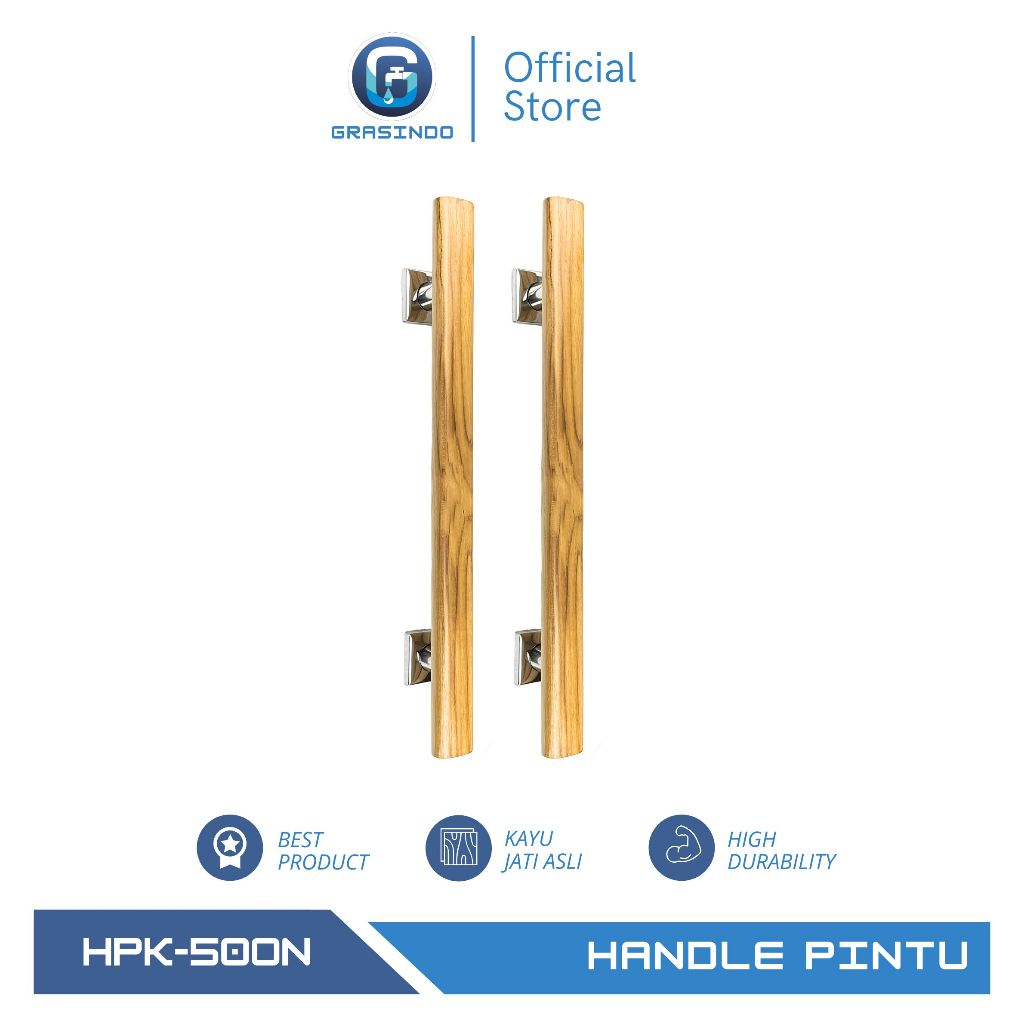 GIG Handle Pintu Kayu Jati Asli Oval 50 Cm / Gagang Pintu Kayu Jati Oval 50 Cm / Pegangan Pintu Kayu
