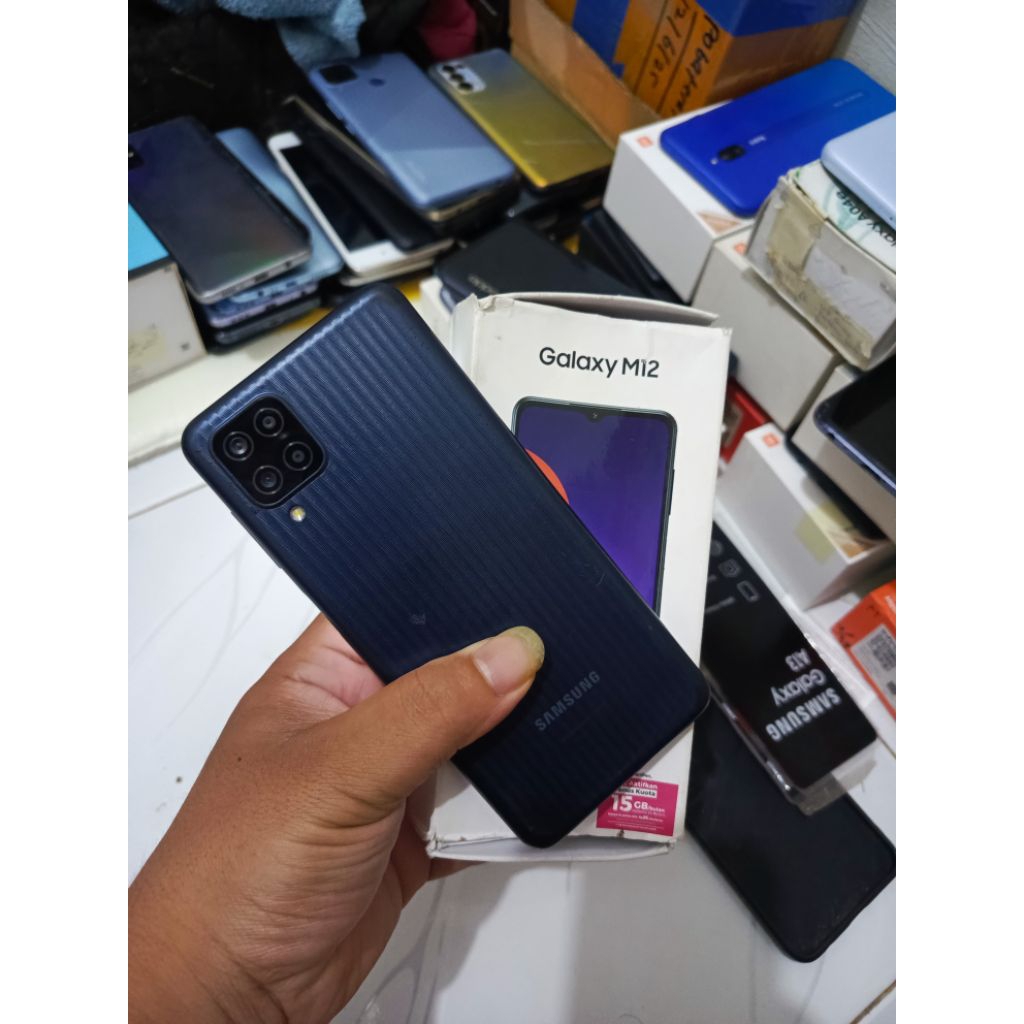 samsung m12 ram 4/128 resmi hp original bukan repalbish