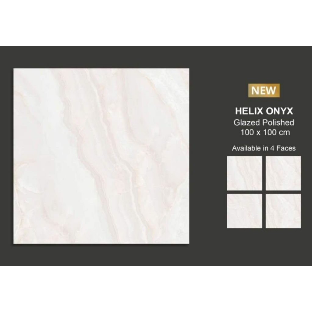 GRANIT MEREK VALENTINO GRESS TYPE HELIX ONYX UKURAN 100X100 GLAZED POLISHED