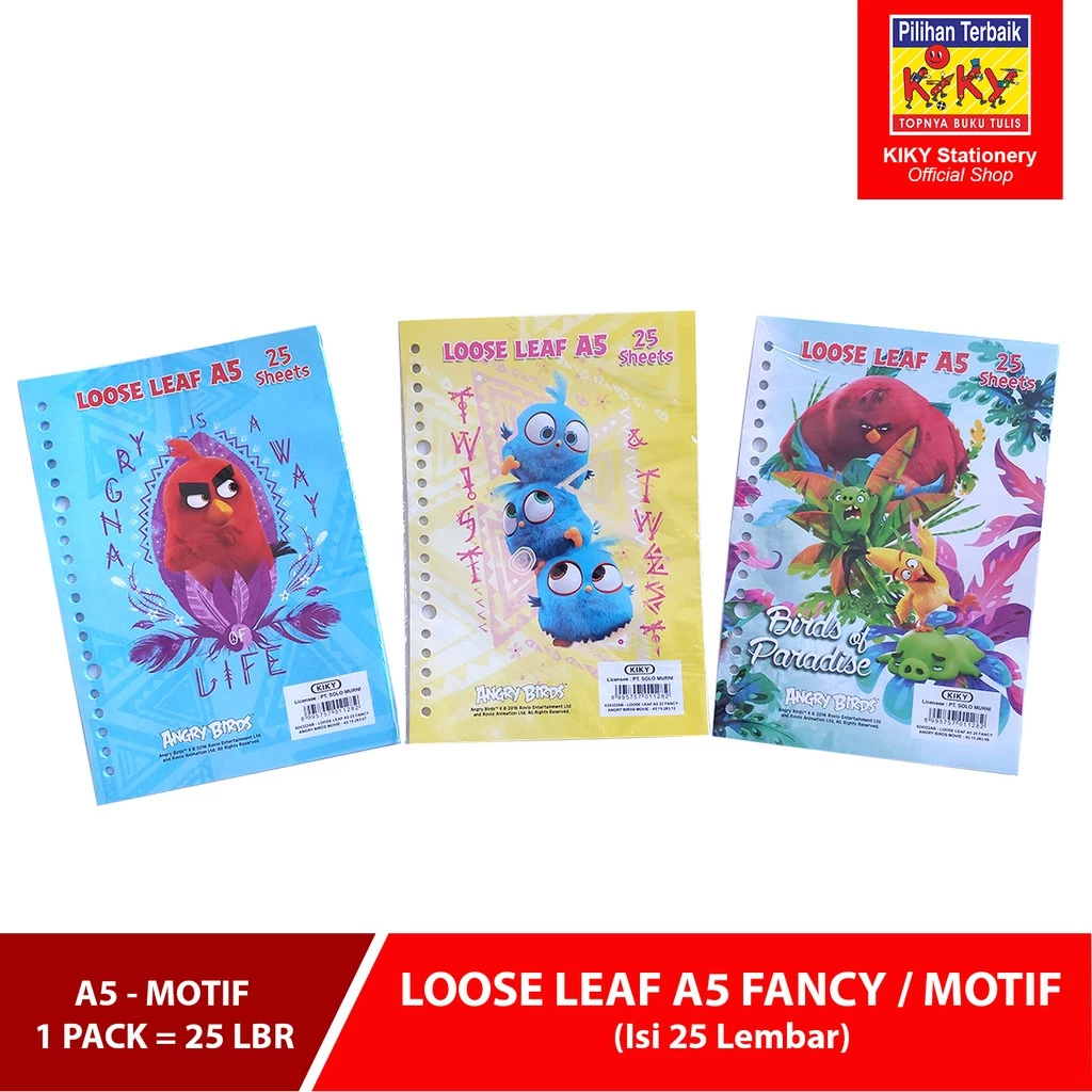 

CUCI GUDANG!!! KIKY Loose Leaf Fancy / Kertas File Motif Bergaris Ukuran A5 25 Lembar