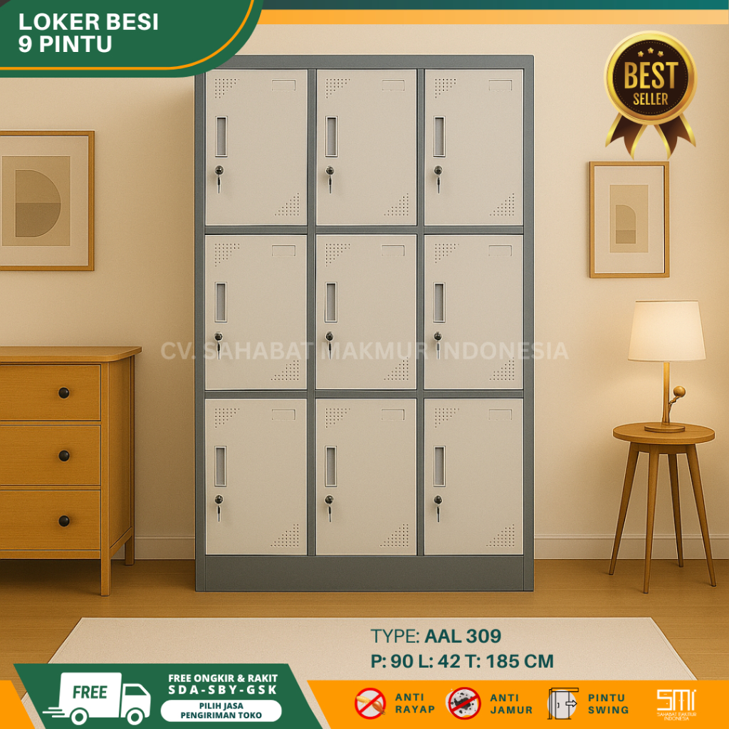 Loker Besi - Lemari Locker Besi Murah Loker Besi Sekolah Karyawan Loker Pakaian Loker Serbaguna