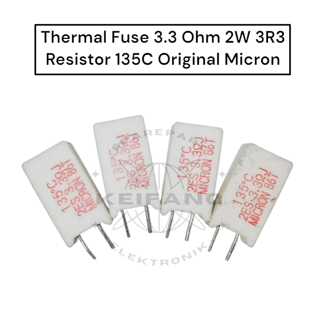 Thermal Fuse 3.3 Ohm 2W 3R3 Resistor 135C Original Micron Isi 10pcs