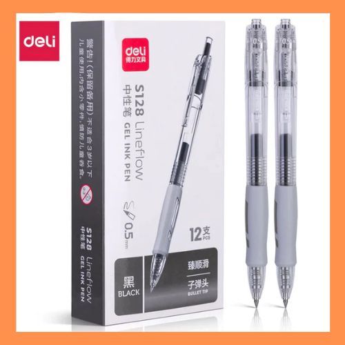 

DELI Pena Gel Pen 0.5mm Hitam S128 (PCS)