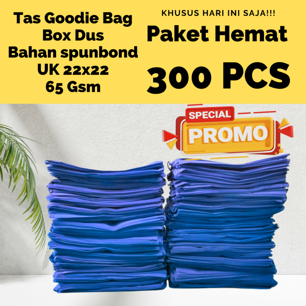 

(PAKET HEMAT 300-PCS) Ukuran 22x22 | Tas goodie bag Box Dus Pres Bahan spunbond | Tas box Dus nasi DLL