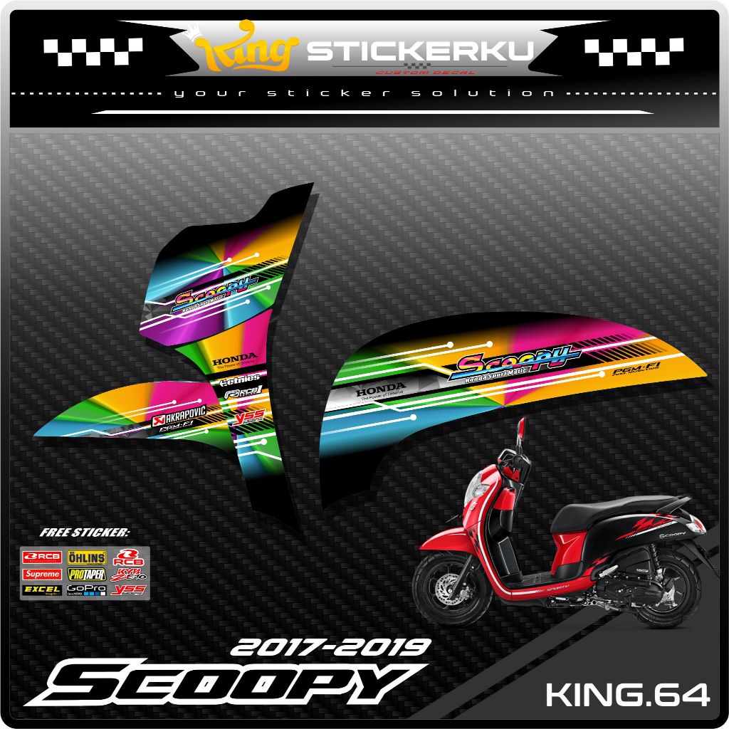 (COD) Stiker Scoopy New 2017/2020 Decal Striping Standar Scoopy New Premium Racing. KS.064