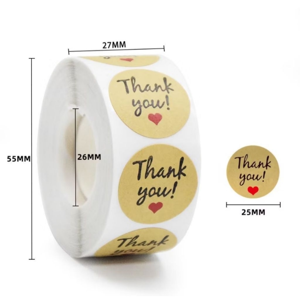 

Sticker Thank You / Terima Kasih diameter 2,5 cm isi 500 pcs