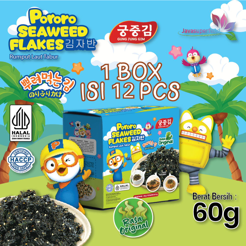 

(HALAL) PORORO SEAWEED FLAKES 1 BOX / RUMPUT LAUT KERING TABUR / DRIED SEAWEED FLAKES / RUMPUT LAUT TABUR 5G