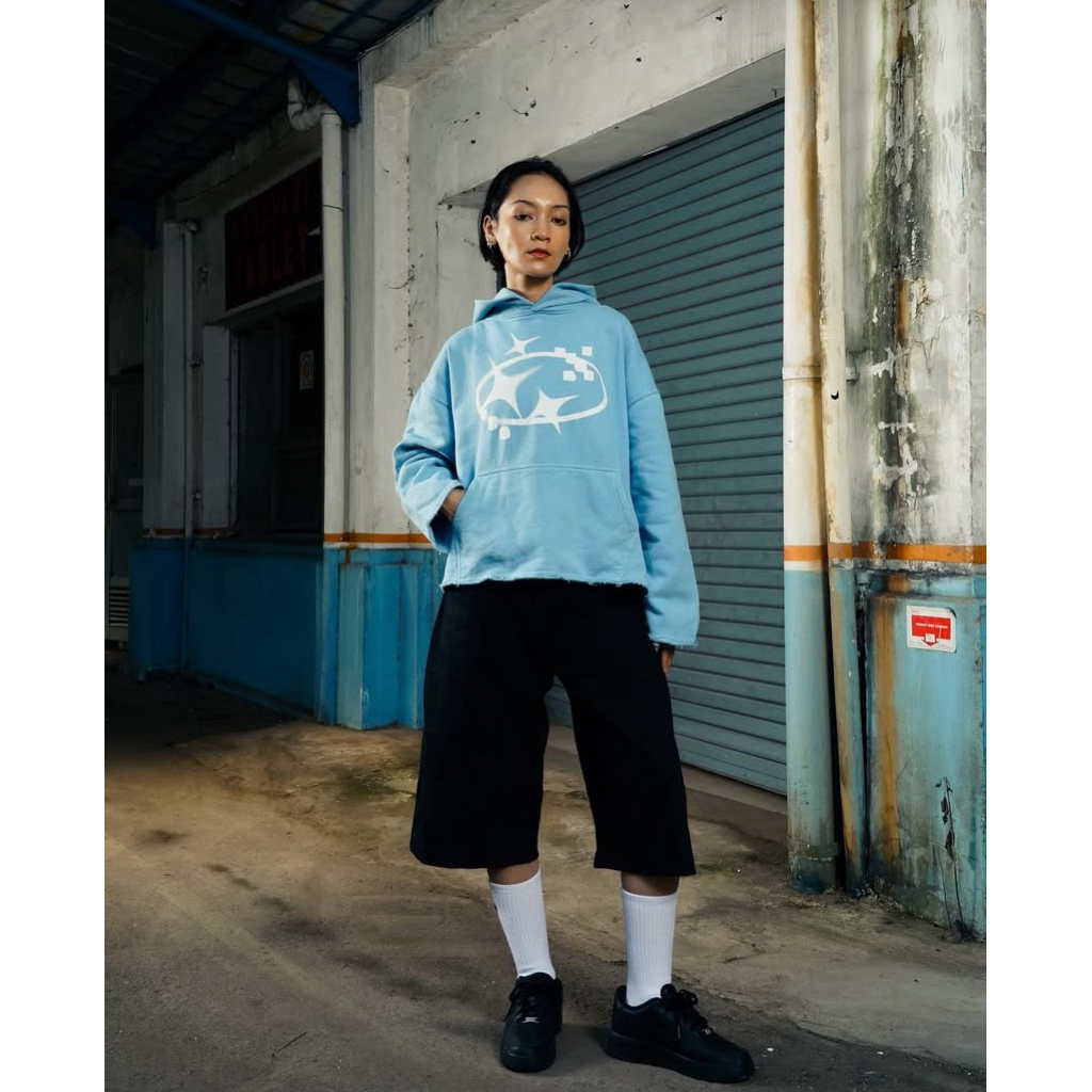 Hoodie CHMB Archi Distressed Blue sky